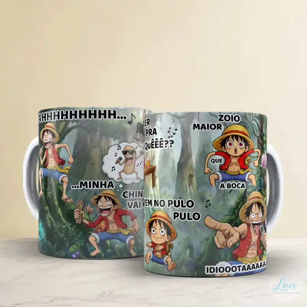Arte Para Caneca One Piece Luffy Skypea – Arquivo Digital Sublimação