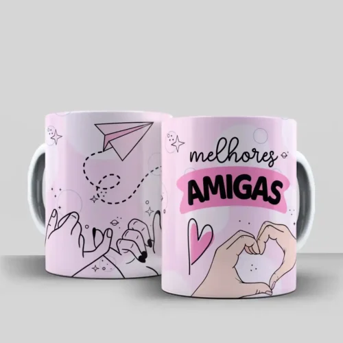 Arte para caneca tema amizade melhores amigas para sublimação