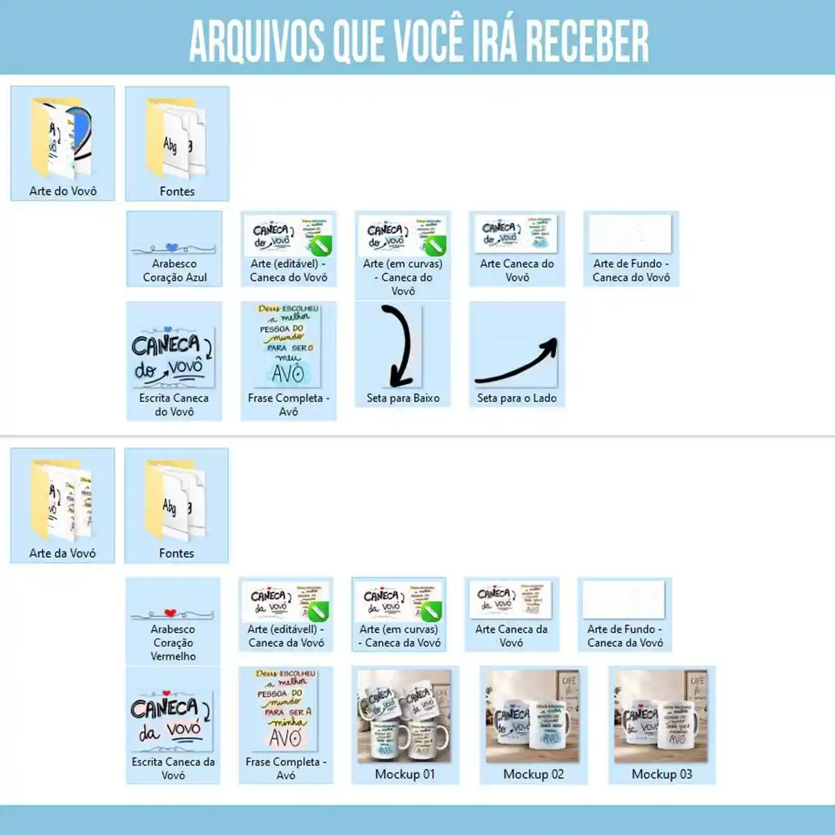 Arte Para Caneca Vovô e Vovó – Arquivo Digital Sublimação - Imagem 4