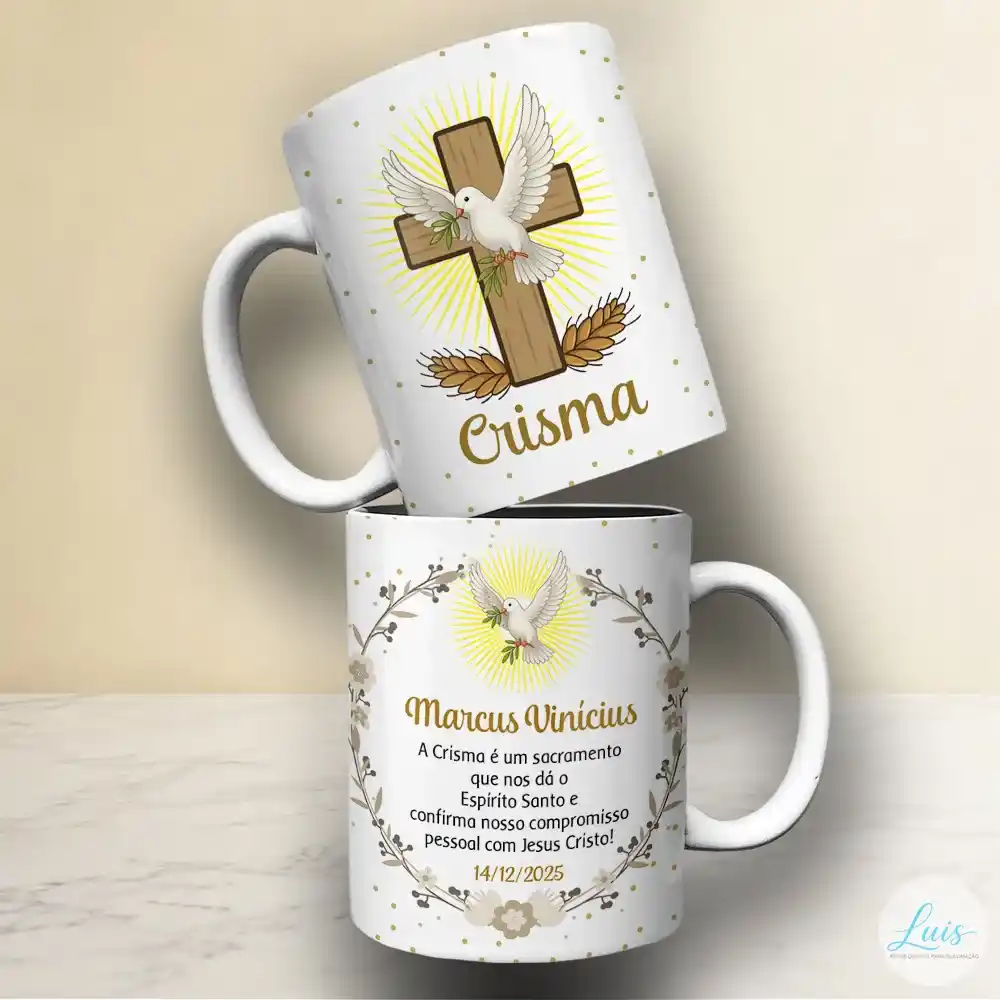 Arte para Caneca Crisma - Arquivo Digital Sublimação - Imagem 2