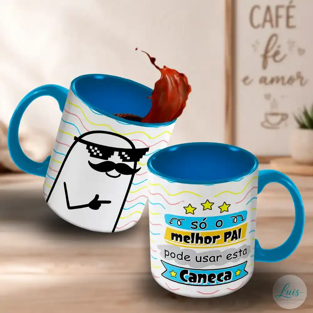 arte para caneca dia dos pais flork