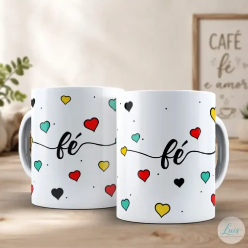 Arte para Caneca Fé - Arquivo Digital Sublimação