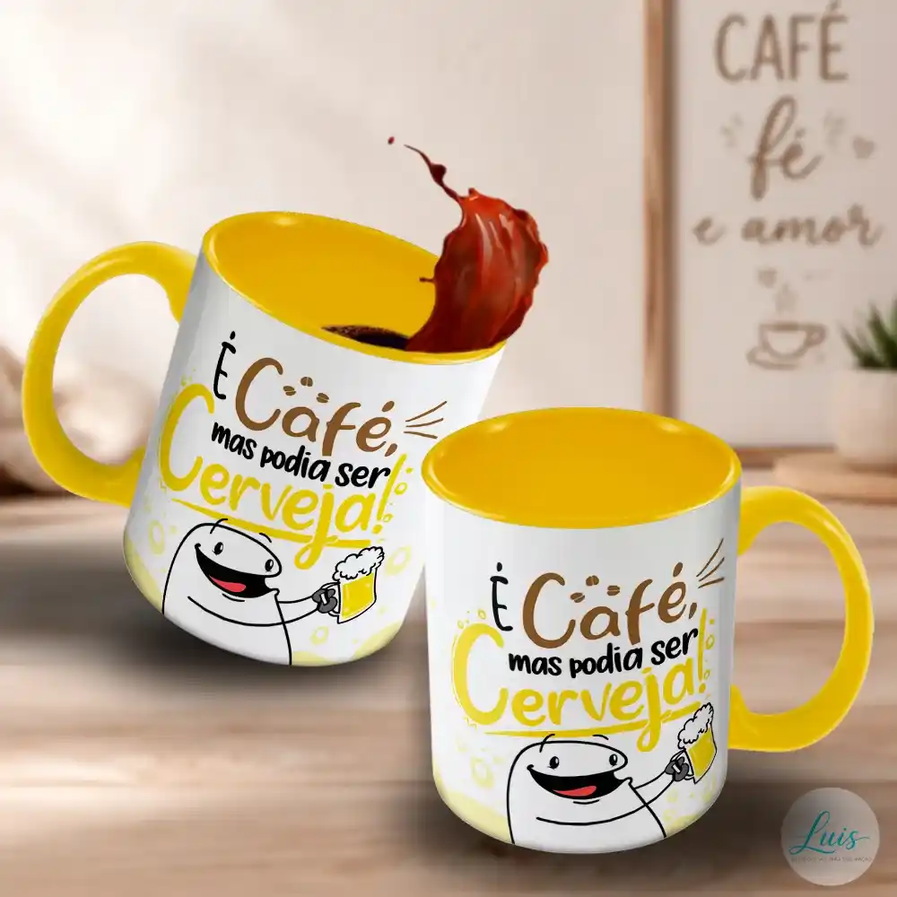 Arte Para Caneca Flork É Café mas podia ser Cerveja – Arquivo Digital Sublimação - Imagem 3