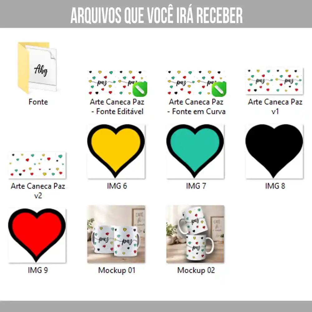 Arte Para Caneca Paz – Arquivo Digital Sublimação - Imagem 3