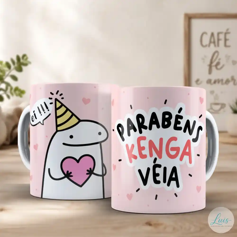 arte para caneca amizade flork parabéns kenga véia