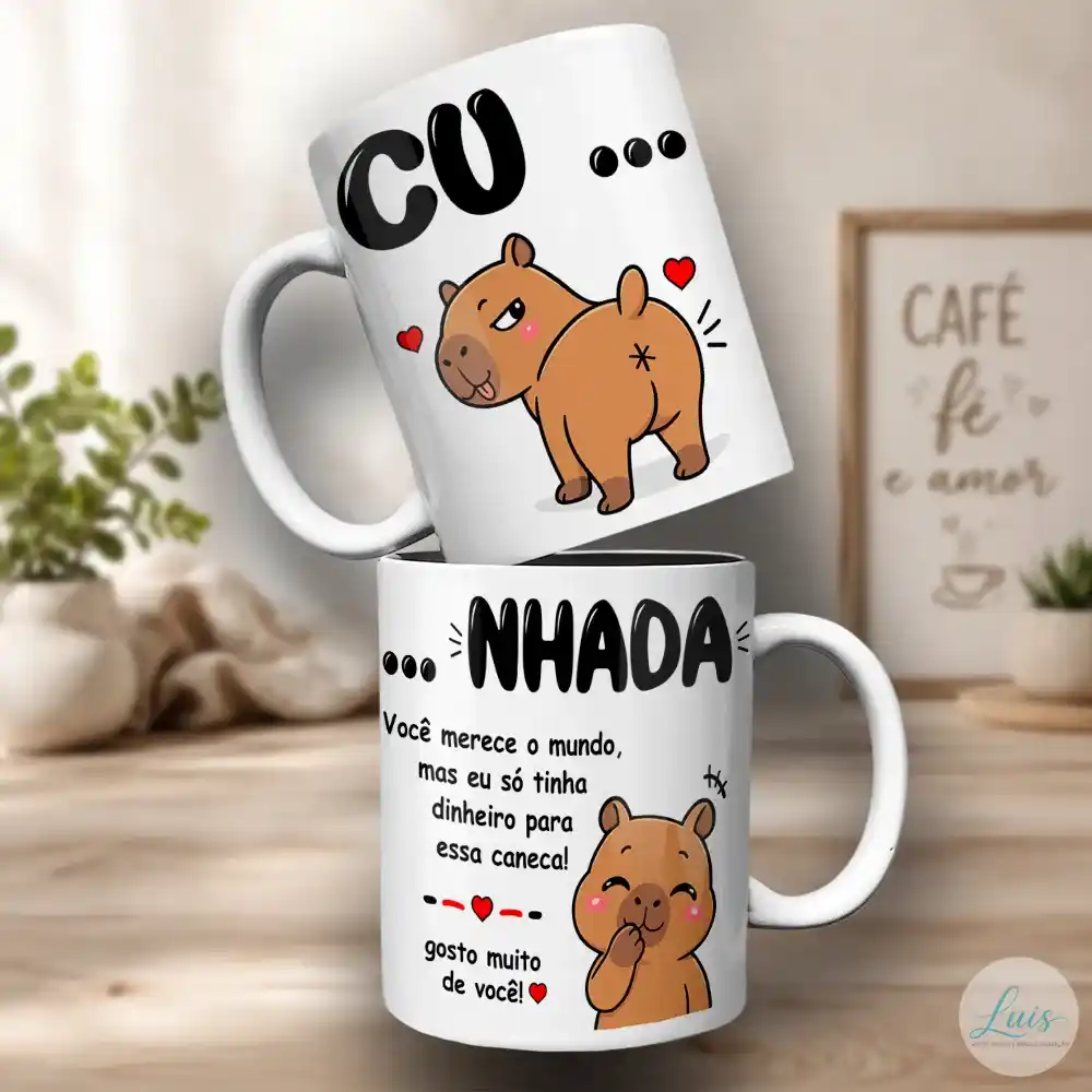 Arte para Caneca Capivara Cunhada – Arquivo Digital Sublimação - Imagem 2