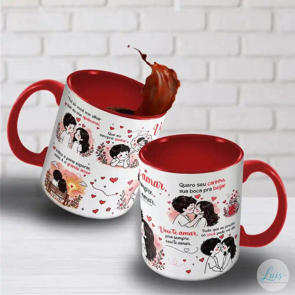Arte para Caneca Vou Te Amar – Arquivo Digital Sublimação - Imagem 4