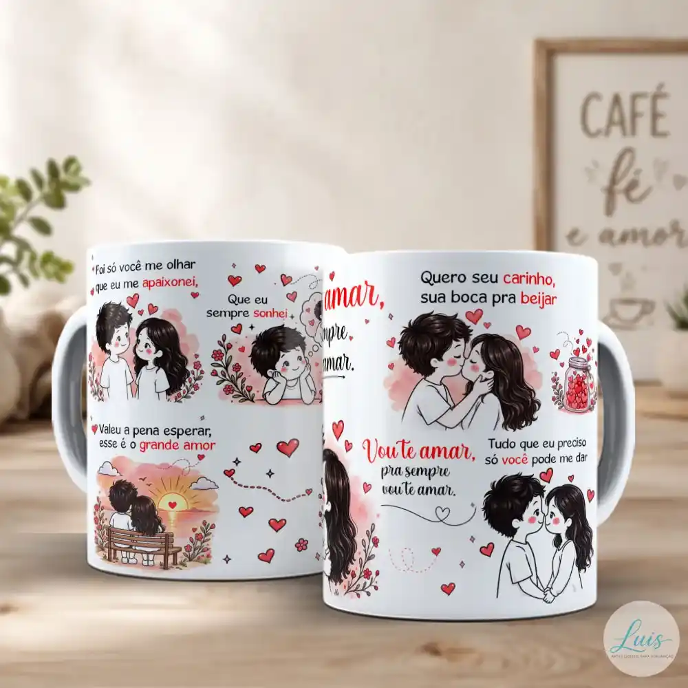 Arte para Caneca Vou Te Amar – Arquivo Digital Sublimação - Imagem 3