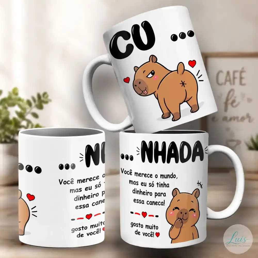 Arte para Caneca Capivara Cunhada – Arquivo Digital Sublimação - Imagem 3
