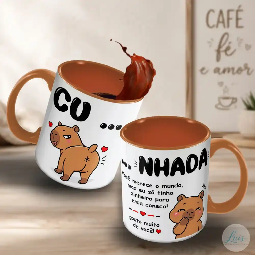 Arte para Caneca Capivara Cunhada – Arquivo Digital Sublimação - Imagem 4
