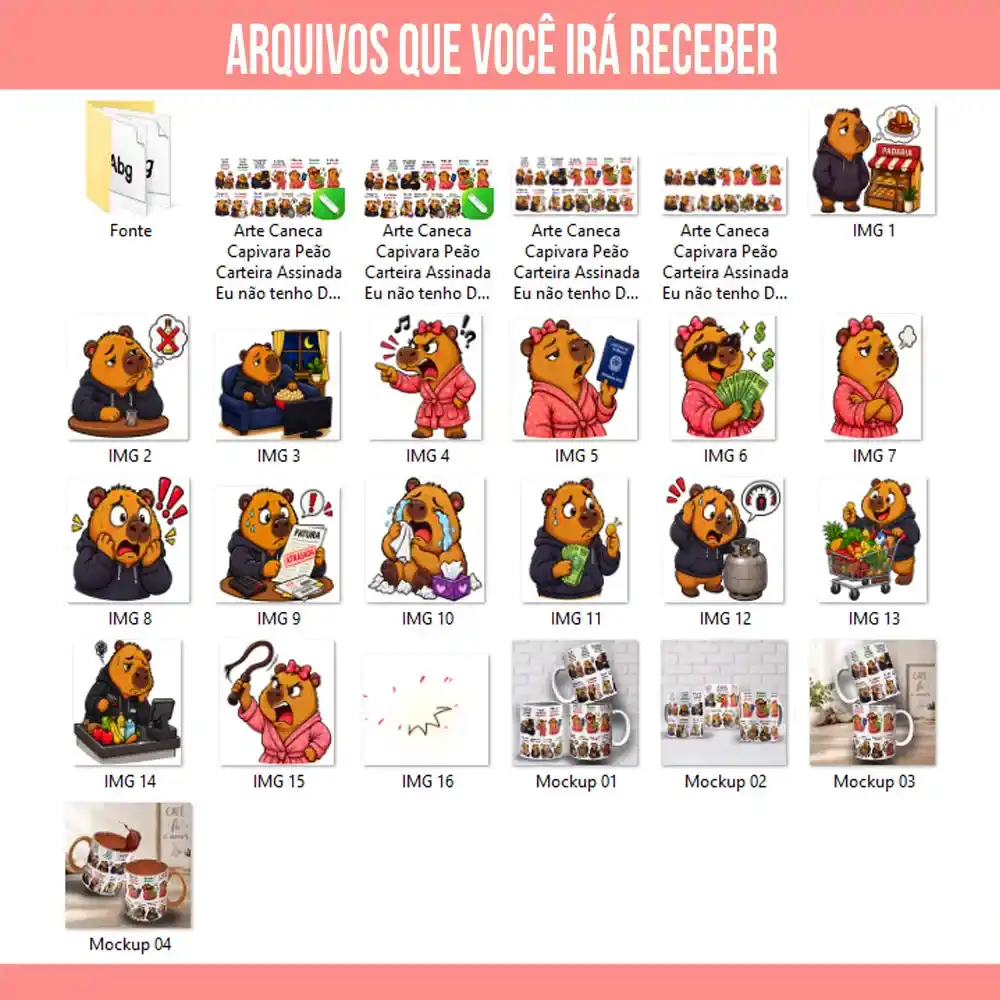 arquivos da arte para caneca capivara capivara peão carteira assinada eu não tenho dinheiro