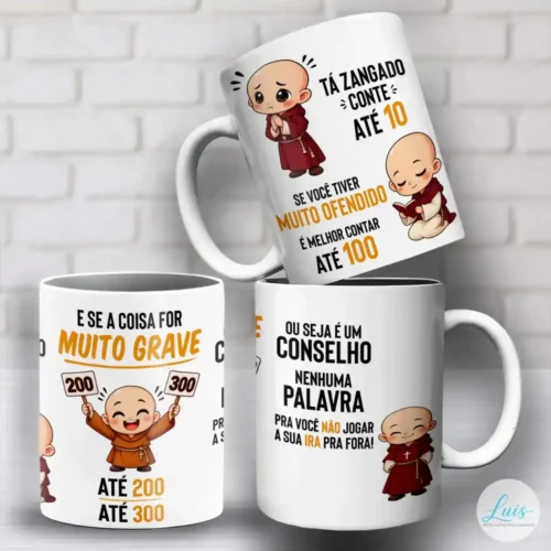 Arte para Caneca Frei Gilson Tá Zangado Conte Até 10 – Arquivo Digital Sublimação
