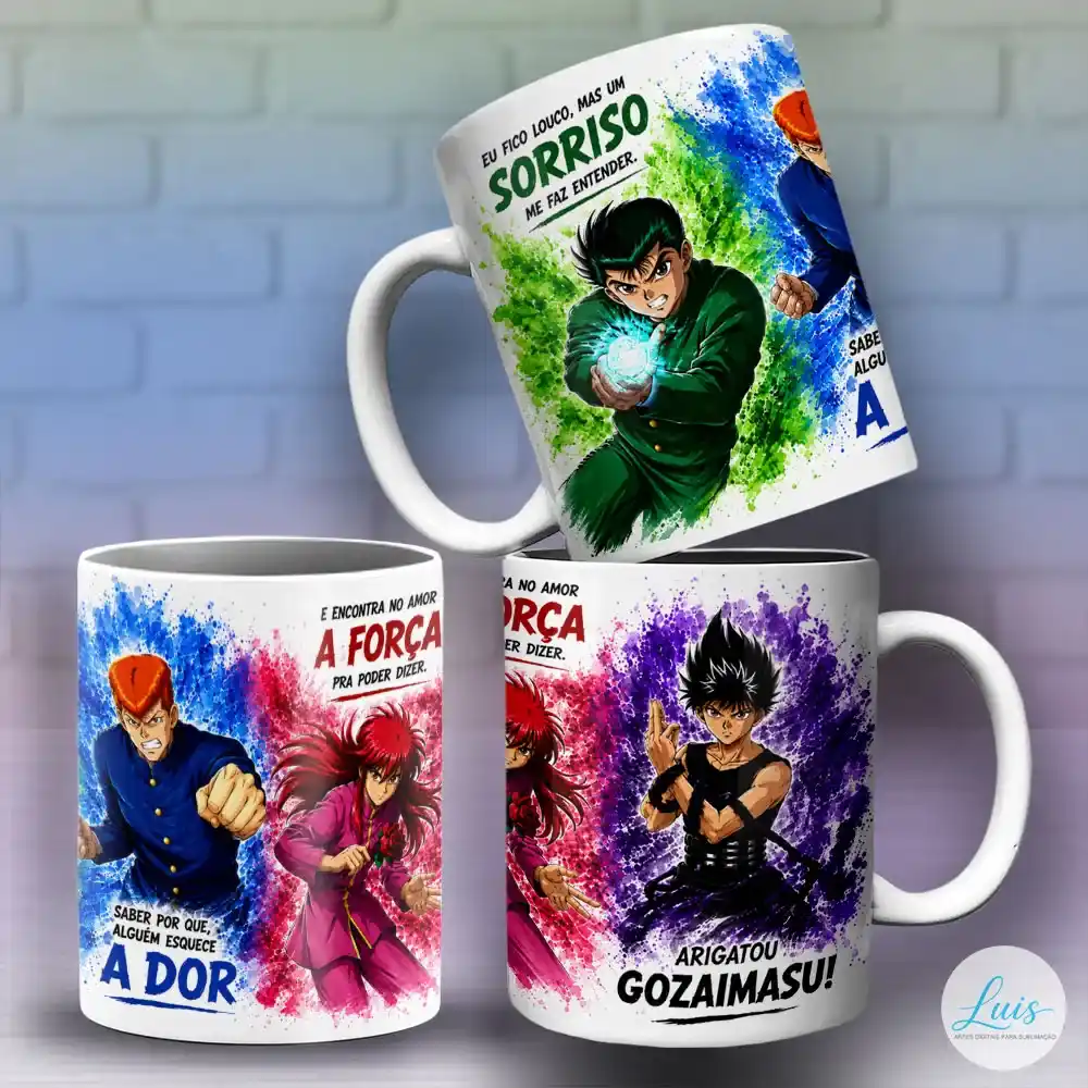 Arte para Caneca Yuyu Hakusho Eu Fico Louco – Arquivo Digital Sublimação
